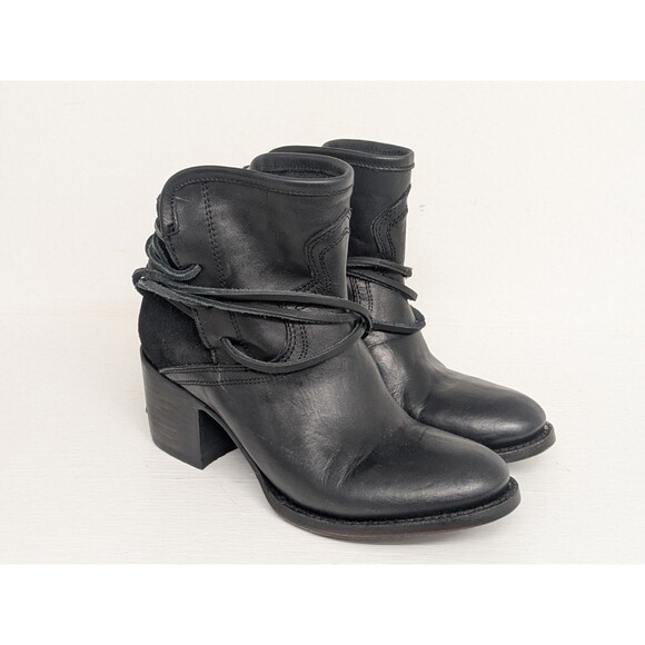 New Freebird by Steven Casey Ankle Bootie Black Leather Women's Size 7.5 Moto - Picture 1 of 10